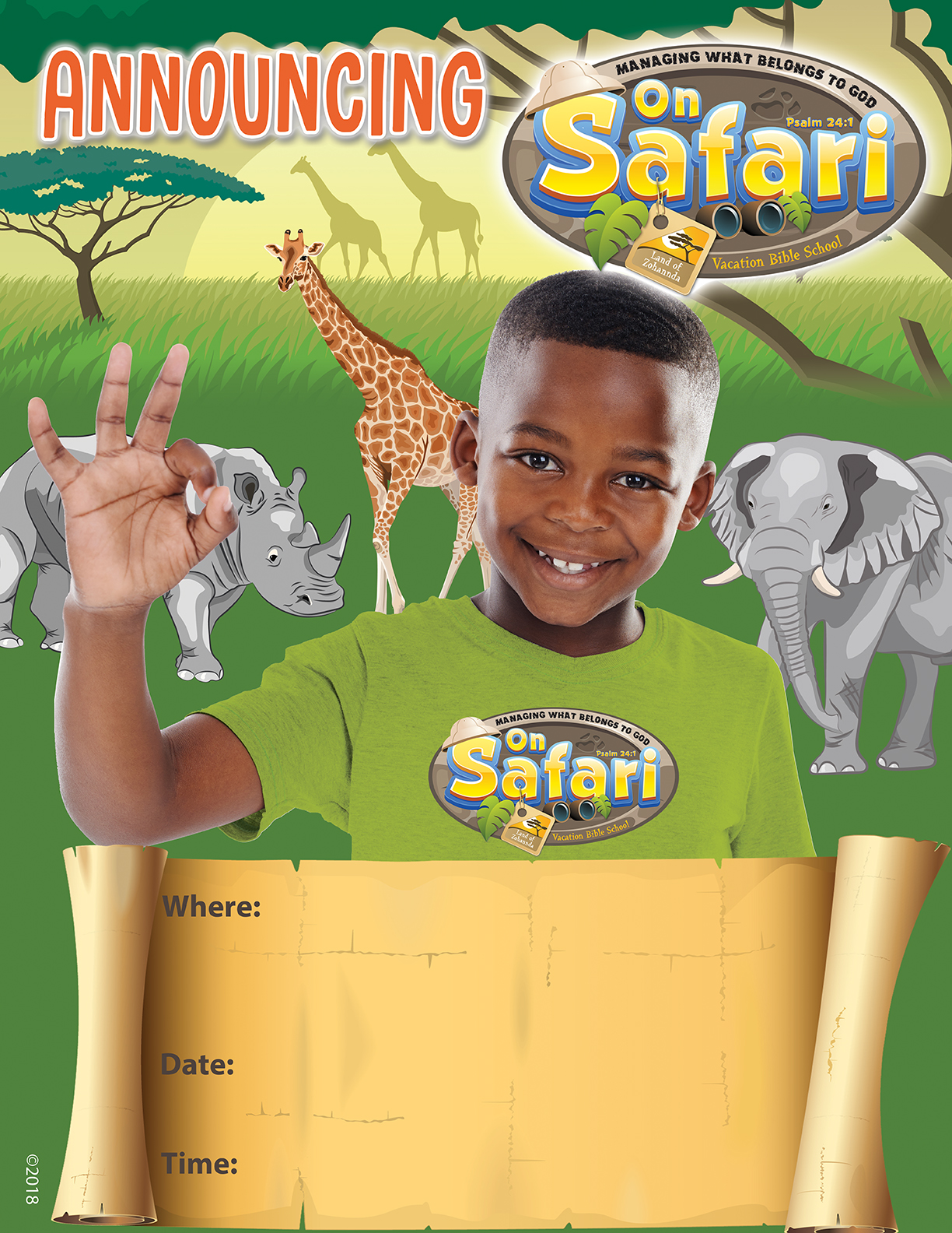 vbs on safari announcement poster sunday school vbs posters