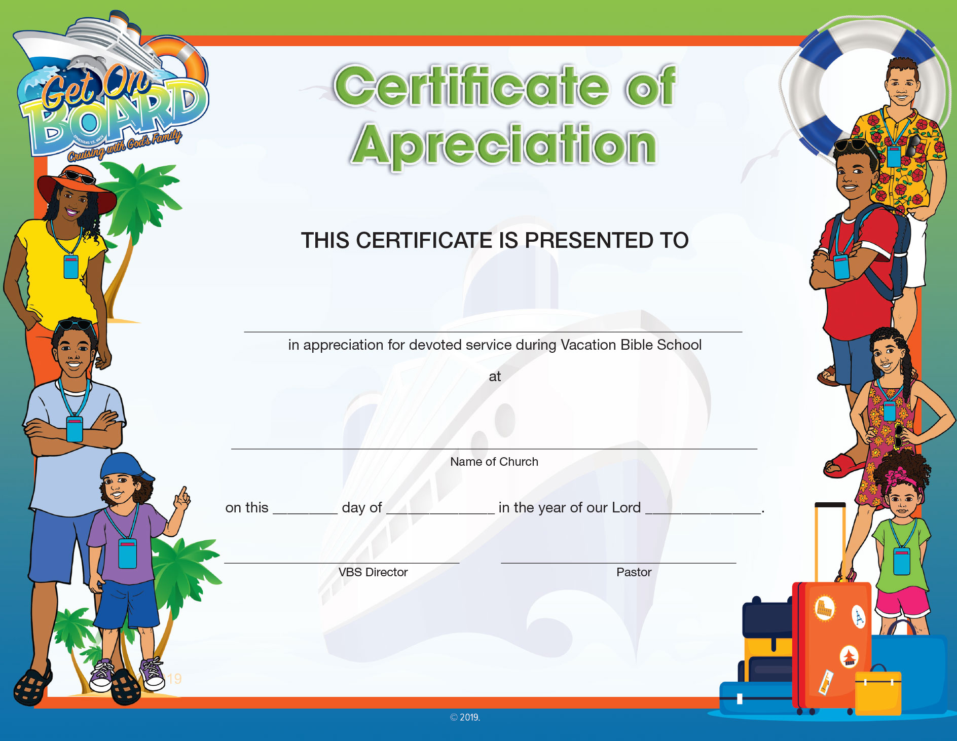 VBS Get On Board STARTER KIT Pertaining To Vbs Certificate Template